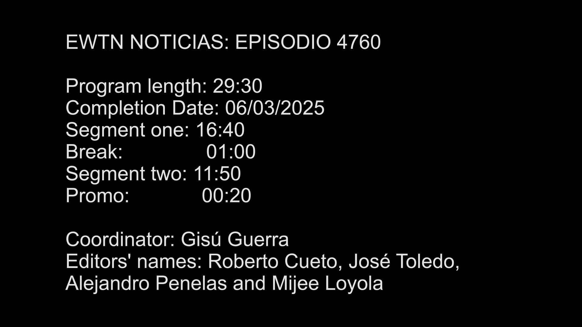  Noticias católicas | Programa completo